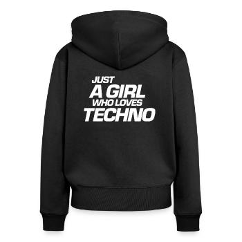 Techno Girl Design - Women's Premium Organic Zip Hoodie - black - Back - Julia (174cm)