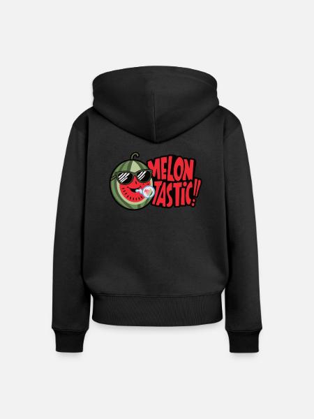 MELONE TASTIC - Frauen Premium Bio Zip Hoodie - Schwarz