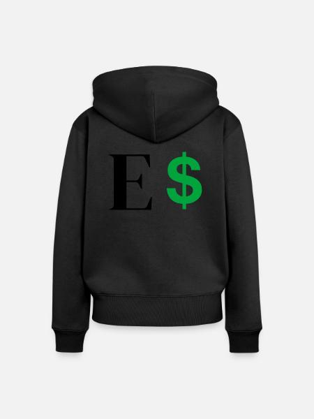 Buchstabe E Dollar - Frauen Premium Bio Zip Hoodie - Schwarz