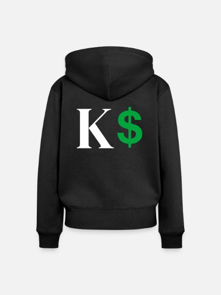 Buchstabe k Dollar - Frauen Premium Bio Zip Hoodie - Schwarz