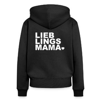 Lieblings Mama - Mutti - Mami - Mutter - Frauen Premium Bio Zip Hoodie - Schwarz - Hinten - Julia (174cm)