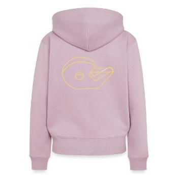 tape - Women's Premium Organic Zip Hoodie - dusky pink - Back - Julia (174cm)