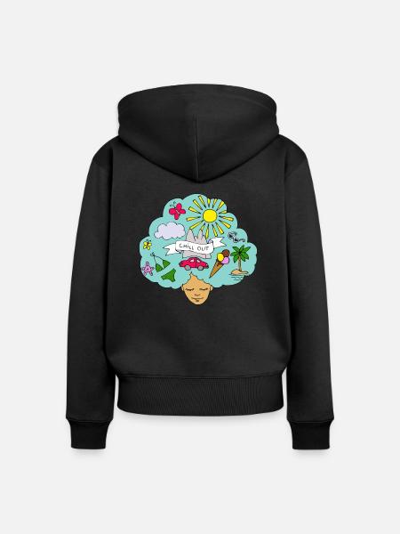 Der Sommer ist da! - Frauen Premium Bio Zip Hoodie - Schwarz