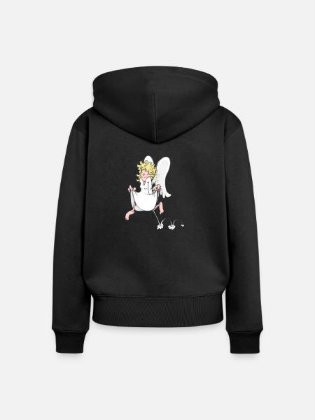 Cloud nine - Frauen Premium Bio Zip Hoodie - Schwarz