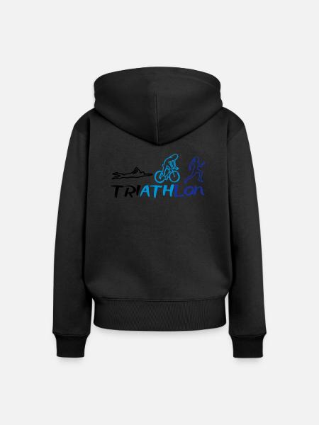 Triathlon Women - Sweat à capuche zippé Premium bio Femme - noir