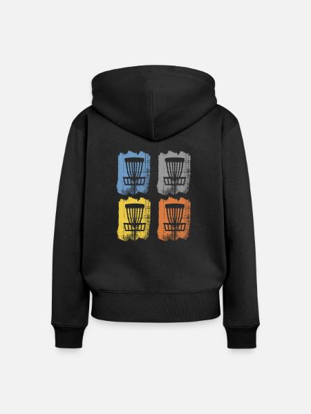 discgolf - Frauen Premium Bio Zip Hoodie - Schwarz