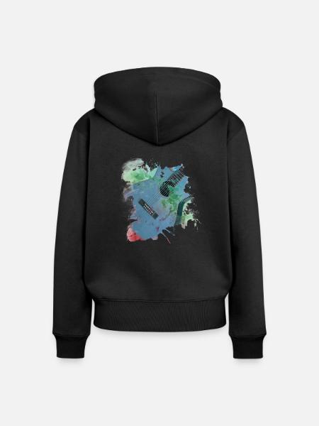 gitarren gitarre - Frauen Premium Bio Zip Hoodie - Schwarz