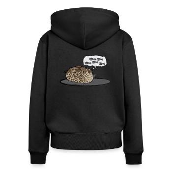 Phoque épais / Phoque joufflu - Sweat à capuche zippé Premium bio Femme - noir - Dos - Julia (174cm)