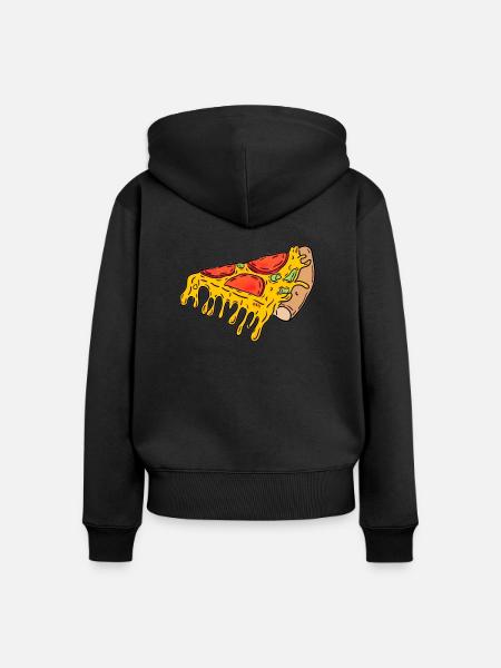 Pizzastück - Frauen Premium Bio Zip Hoodie - Schwarz