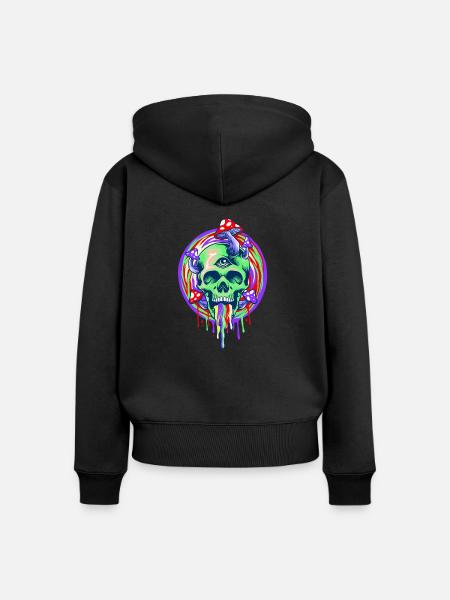 Magic Mushroom - Frauen Premium Bio Zip Hoodie - Schwarz