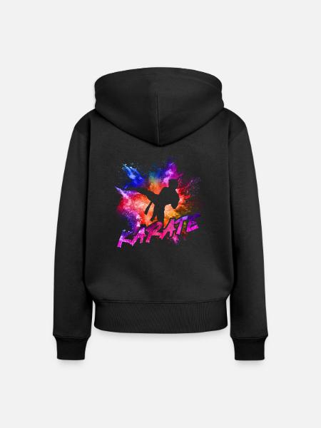 Karate - Frauen Premium Bio Zip Hoodie - Schwarz