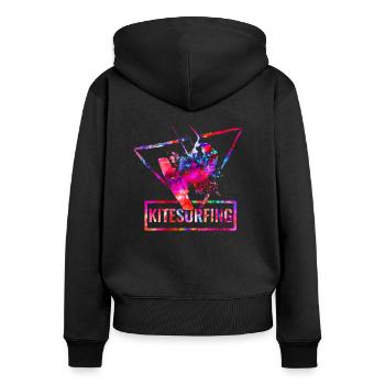 Kitesurfing - Women's Premium Organic Zip Hoodie - black - Back - Julia (174cm)