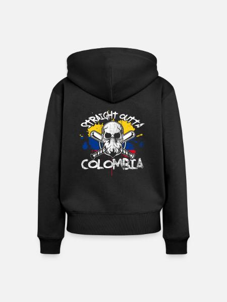 Kolumbien - Frauen Premium Bio Zip Hoodie - Schwarz