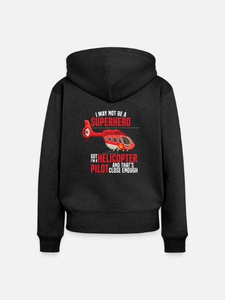 Hubschrauber - Frauen Premium Bio Zip Hoodie - Schwarz