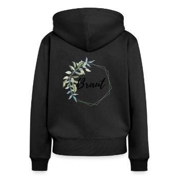 Braut - Junggesellinnenabschied - Frauen Premium Bio Zip Hoodie - Schwarz - Hinten - Julia (174cm)