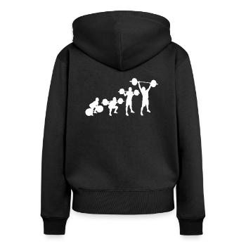 Weightlifting Fitness Weightlifter - Women's Premium Organic Zip Hoodie - black - Back - Julia (174cm)