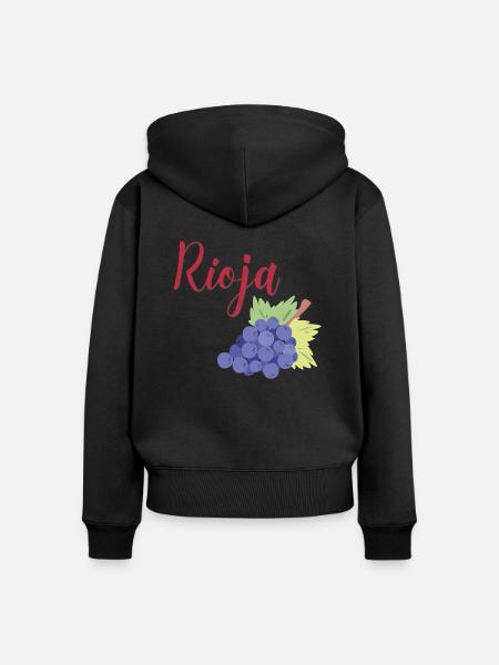 Rioja - Frauen Premium Bio Zip Hoodie - Schwarz