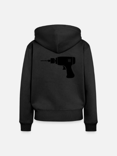 Bohrmaschine - Frauen Premium Bio Zip Hoodie - Schwarz