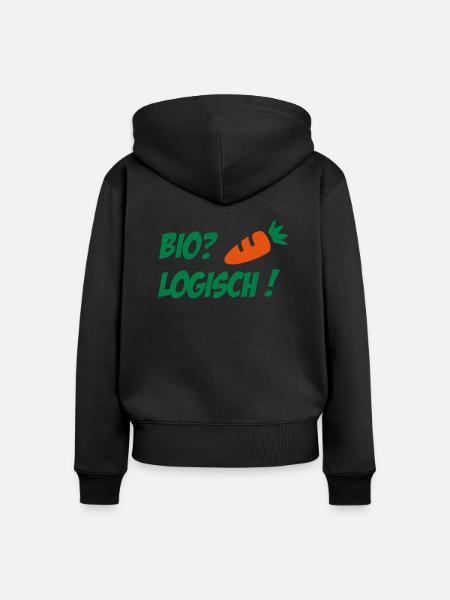 Biologisch - Frauen Premium Bio Zip Hoodie - Schwarz