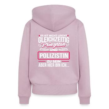 POLIZISTIN - Prinzessin - Frauen Premium Bio Zip Hoodie - Altrosa - Hinten - Julia (174cm)