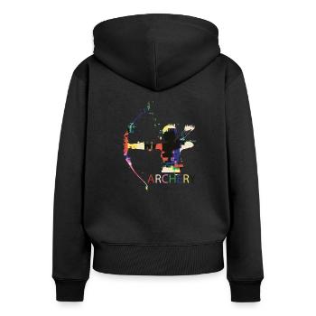 Archery bow archery comic gift - Women's Premium Organic Zip Hoodie - black - Back - Julia (174cm)