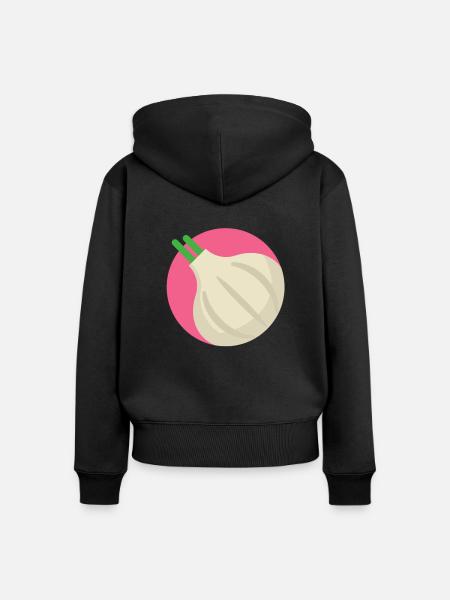 Knoblauch Gewürz Gemüse Gesund - Frauen Premium Bio Zip Hoodie - Schwarz