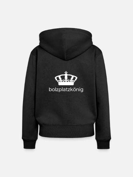 Bolzplatzkönig - Frauen Premium Bio Zip Hoodie - Schwarz