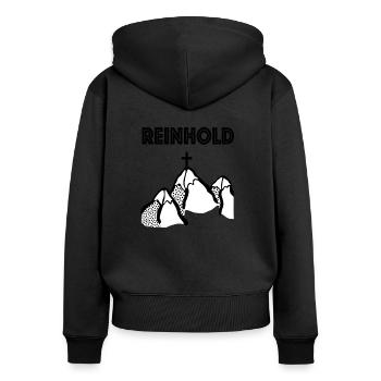 Reinhold - Women's Premium Organic Zip Hoodie - black - Back - Julia (174cm)