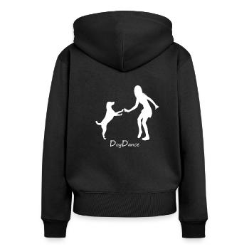 Shirt Dogdance - Frauen Premium Bio Zip Hoodie - Schwarz - Hinten - Julia (174cm)