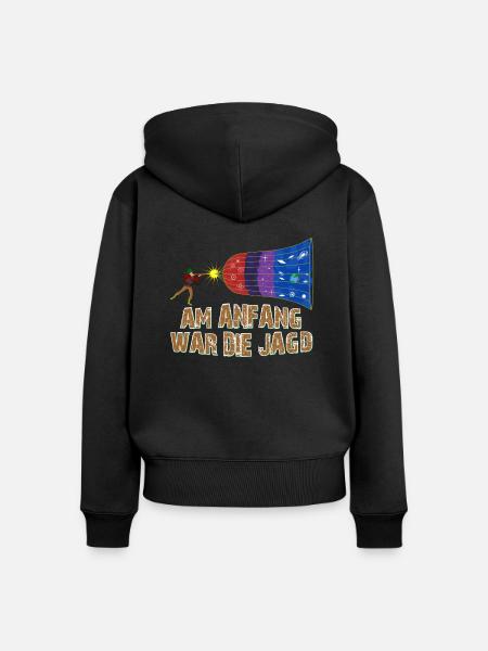 Jagd Big Bang - Frauen Premium Bio Zip Hoodie - Schwarz