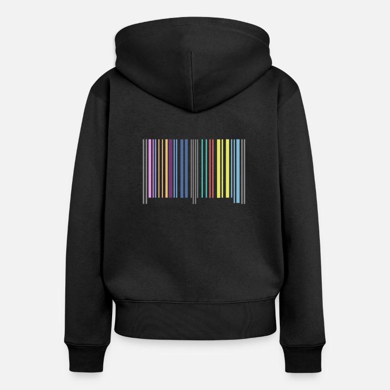 barcode - Women's Premium Organic Zip Hoodie - black