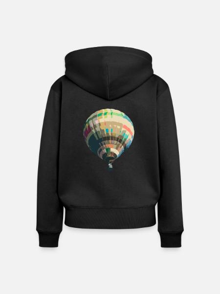 Heissluftballon - Frauen Premium Bio Zip Hoodie - Schwarz