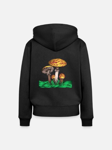 Magic Mushroom - Frauen Premium Bio Zip Hoodie - Schwarz