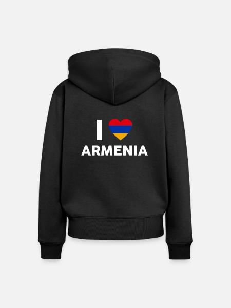 Armenien - Frauen Premium Bio Zip Hoodie - Schwarz