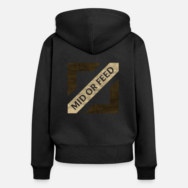 Mid ou Feed - Sweat à capuche zippé Premium bio Femme - noir