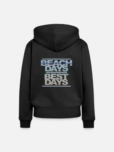 Strand - Frauen Premium Bio Zip Hoodie - Schwarz