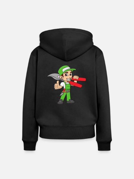 Gärtner Gartenschere - Frauen Premium Bio Zip Hoodie - Schwarz