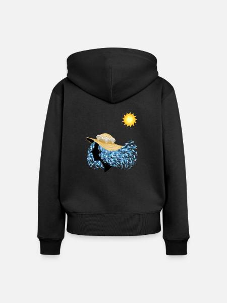 Sommer Laune - Frauen Premium Bio Zip Hoodie - Schwarz