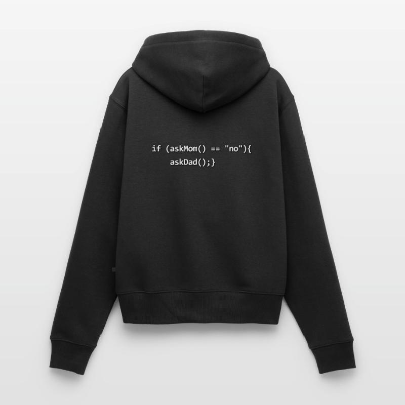 Si IF mère père nerd programmeur de code source Sweat à capuche zippé Premium bio Femme
