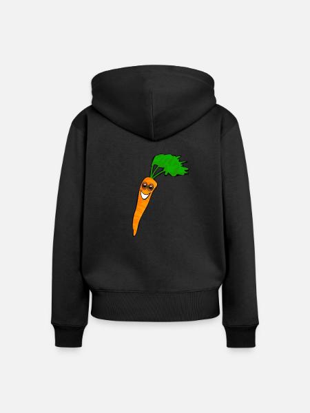 Möhre lachend - Frauen Premium Bio Zip Hoodie - Schwarz