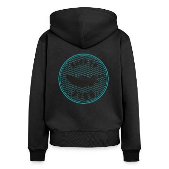 Born to fish - Born to fish - Women's Premium Organic Zip Hoodie - black - Back - Julia (174cm)