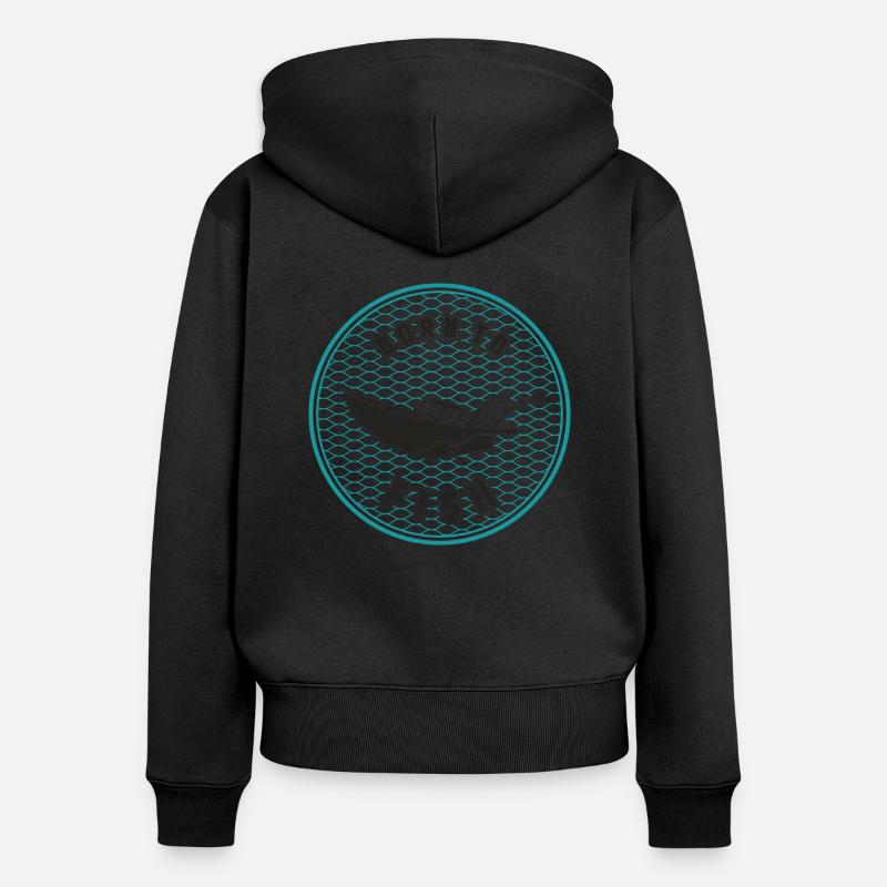 Né pour pêcher - Né pour pêcher - Sweat à capuche zippé Premium bio Femme - noir