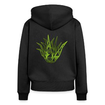 Aloe vera - Sweat à capuche zippé Premium bio Femme - noir - Dos - Julia (174cm)