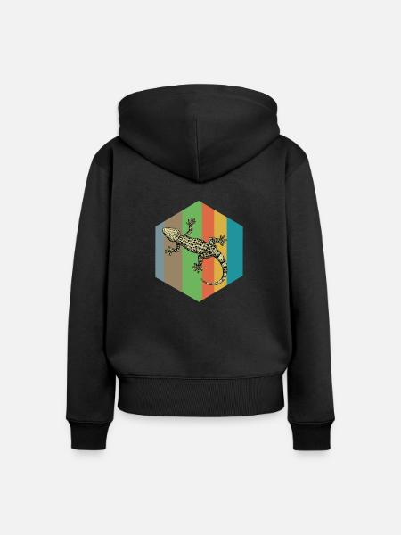 Eidechse - Frauen Premium Bio Zip Hoodie - Schwarz