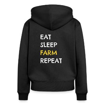 agriculture - Sweat à capuche zippé Premium bio Femme - noir - Dos - Julia (174cm)