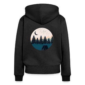 Montagnes et nature - Sweat à capuche zippé Premium bio Femme - noir - Dos - Julia (174cm)