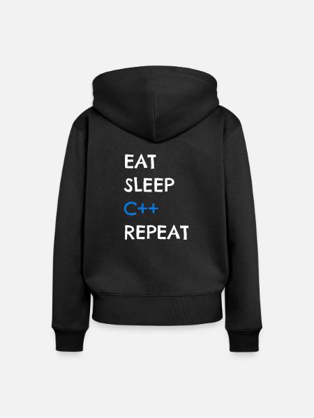 C++ - Frauen Premium Bio Zip Hoodie - Schwarz