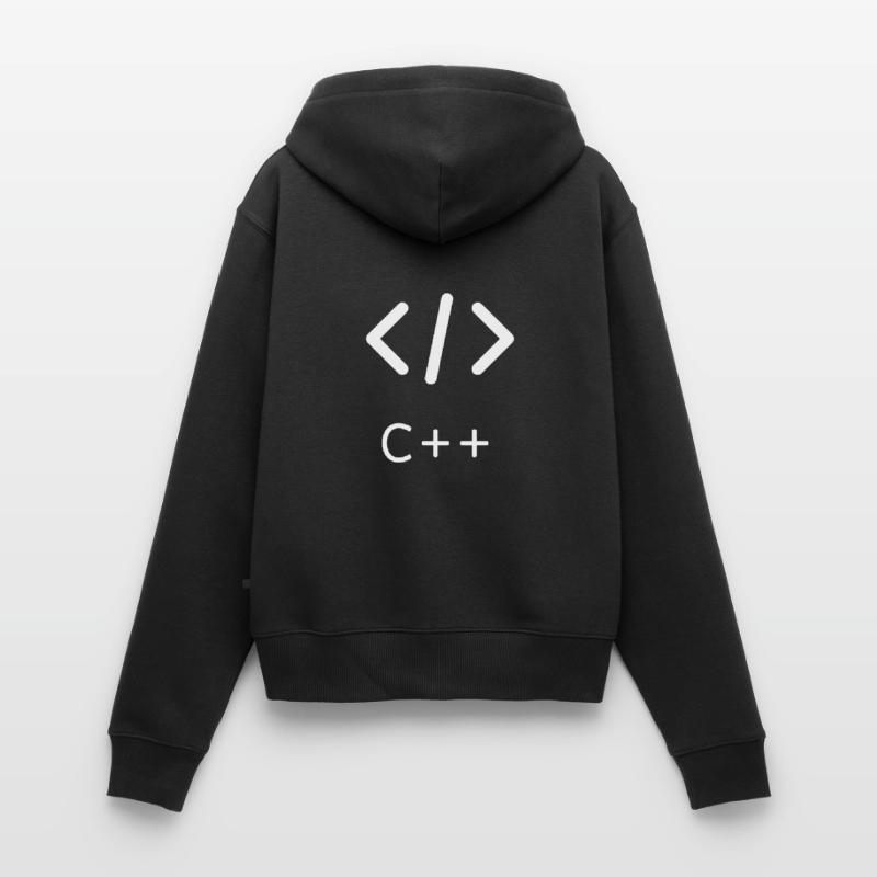 Programmer C++ Langage de programmation Sweat à capuche zippé Premium bio Femme