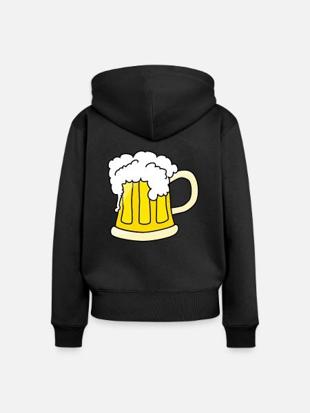 Bier - Frauen Premium Bio Zip Hoodie - Schwarz