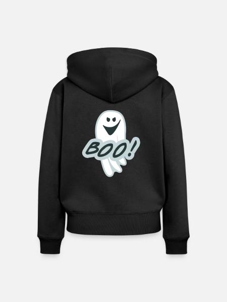 Gespenst - Frauen Premium Bio Zip Hoodie - Schwarz